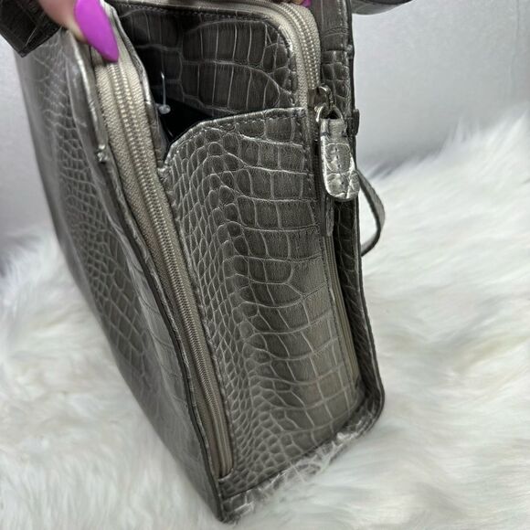 Liz Claiborne Crocodile Pewter Tote Bag - Picture 4 of 12